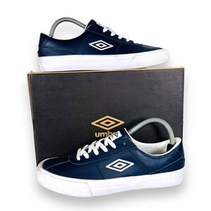 Umbro Brooklyn Leather Casual Shoes Navy / White UML1002SL Men's 8
